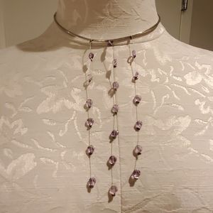 Sterling silver and amethyst bead choker
